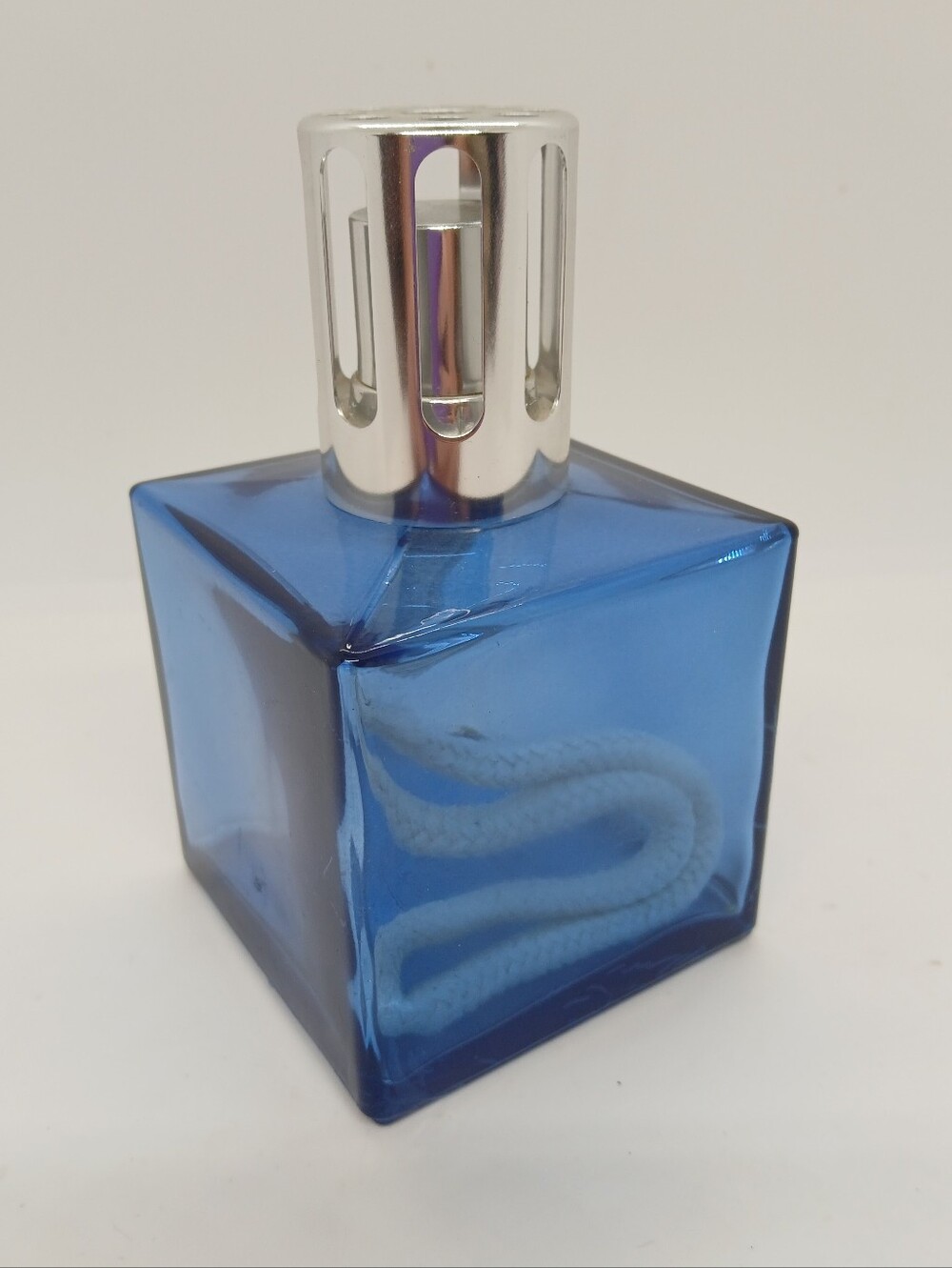 Lampe Berger Paris Blue Glass Cube Fragrance Catalyst Oil Lamp Diffuser